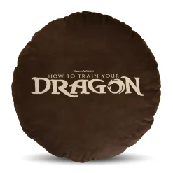 Hoe tem je een draak - Logo kussen bruin