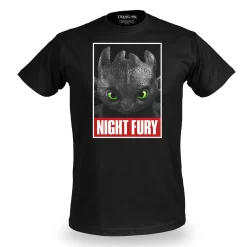 Hoe Tem Je Een Draak - Night Fury Poster T-Shirt Zwart