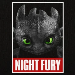 Hoe Tem Je Een Draak - Night Fury Poster T-Shirt Zwart