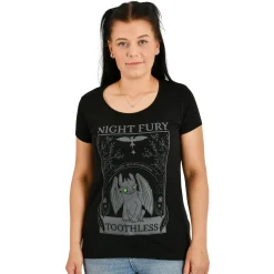 Hoe Tem Je Een Draak - Night Fury Dames T-Shirt Zwart