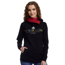 Hogwarts Hoodie met Sjaalkraag Zwart - Harry Potter