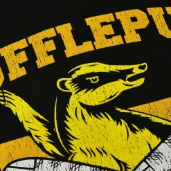Hufflepuff Quidditch College T-Shirt Zwart - Harry Potter
