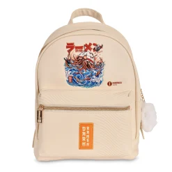 Ilustrata - Dark Ramen Rugzak met Pom Pom Hanger beige