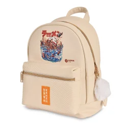 Ilustrata - Dark Ramen Rugzak met Pom Pom Hanger beige