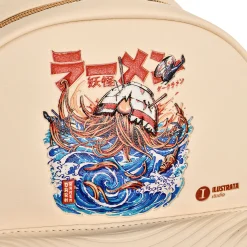 Ilustrata - Dark Ramen Rugzak met Pom Pom Hanger beige