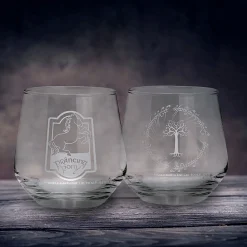 In de Ban van de Ring - De Steigerende Pony & Gondor set van 2 glazen
