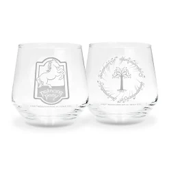 In de Ban van de Ring - De Steigerende Pony & Gondor set van 2 glazen