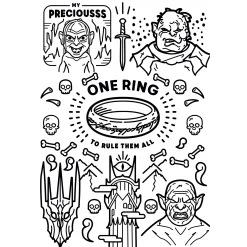 In de Ban van de Ring - De Reisgenoten Potlodendoos 12-delige Set met 2 Kleurplaten