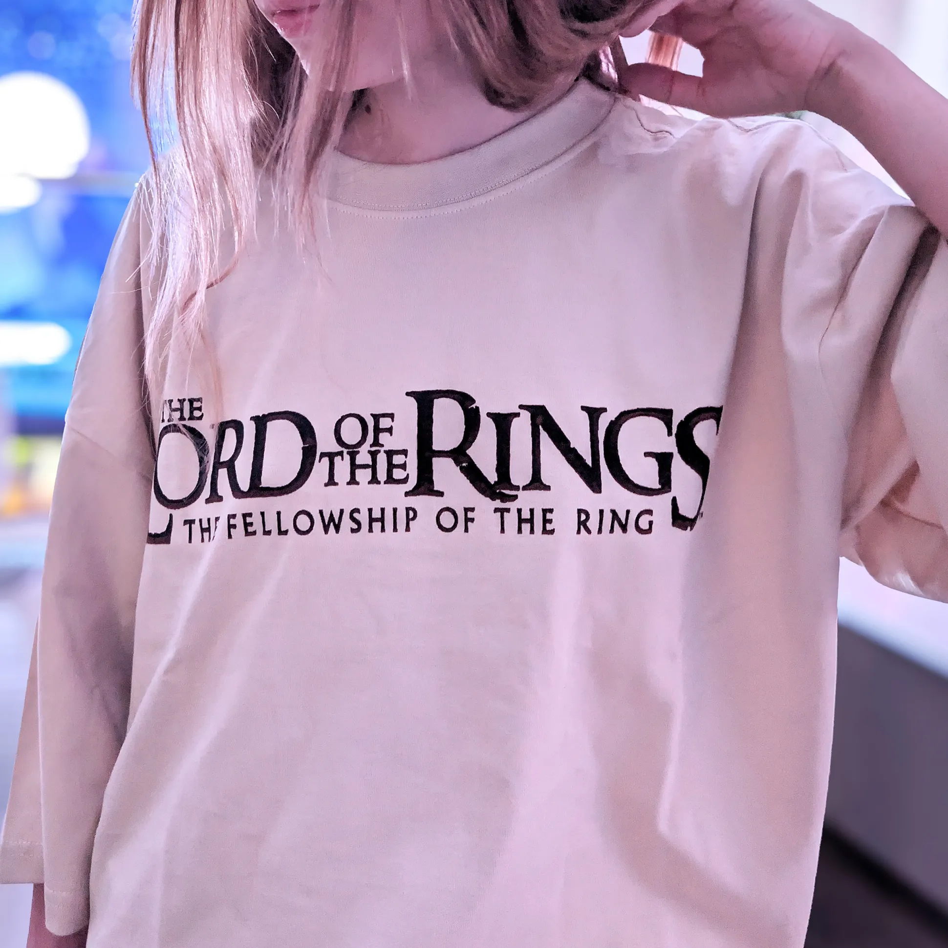 In de Ban van de Ring - Fellowship Rohan en Gondor Oversized T-Shirt beige