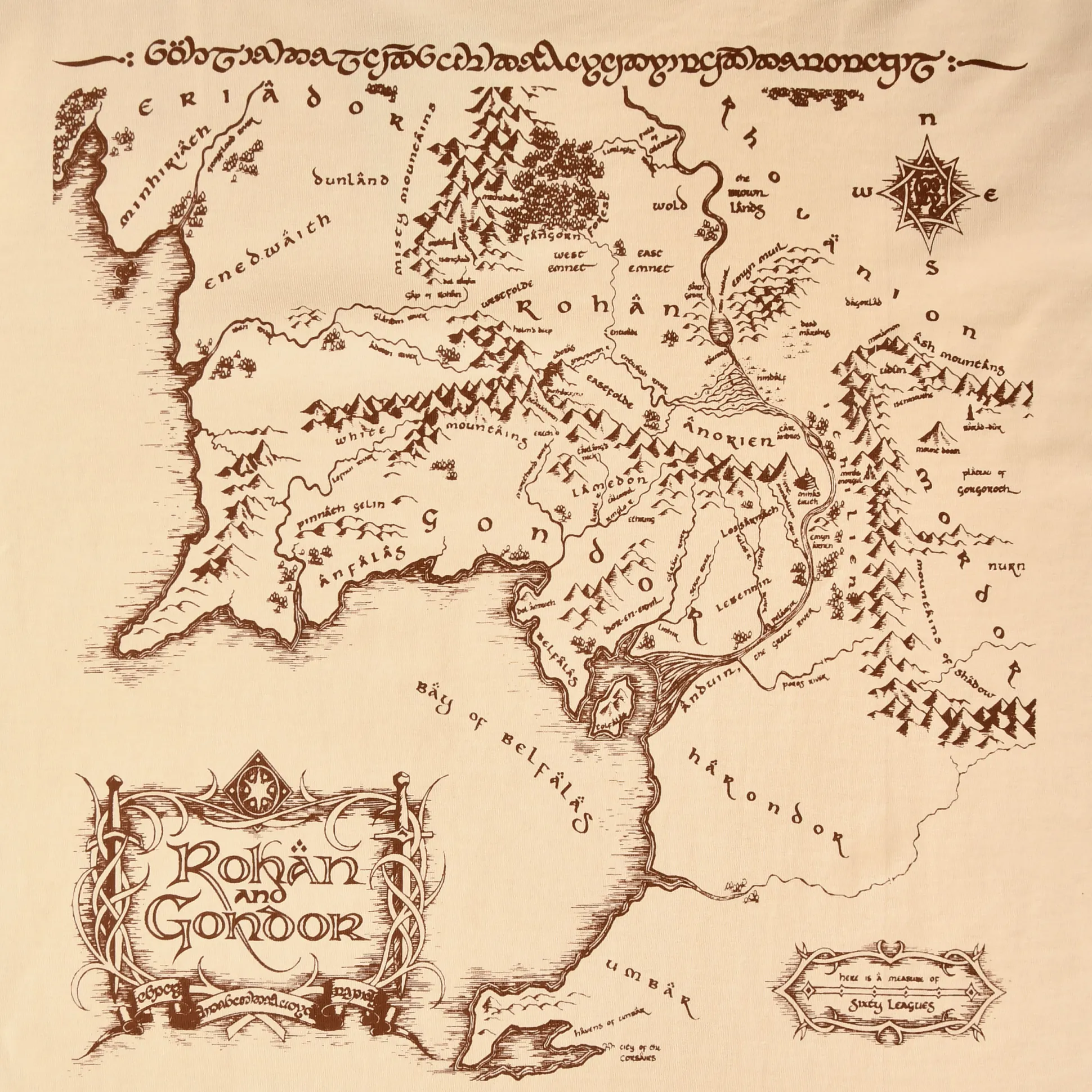 In de Ban van de Ring - Fellowship Rohan en Gondor Oversized T-Shirt beige