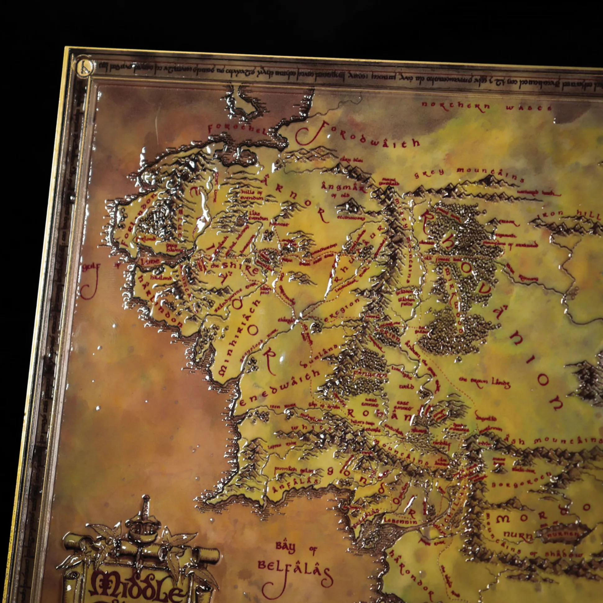 In de Ban van de Ring - Kaart van Midden-aarde Replica Beperkte Oplage