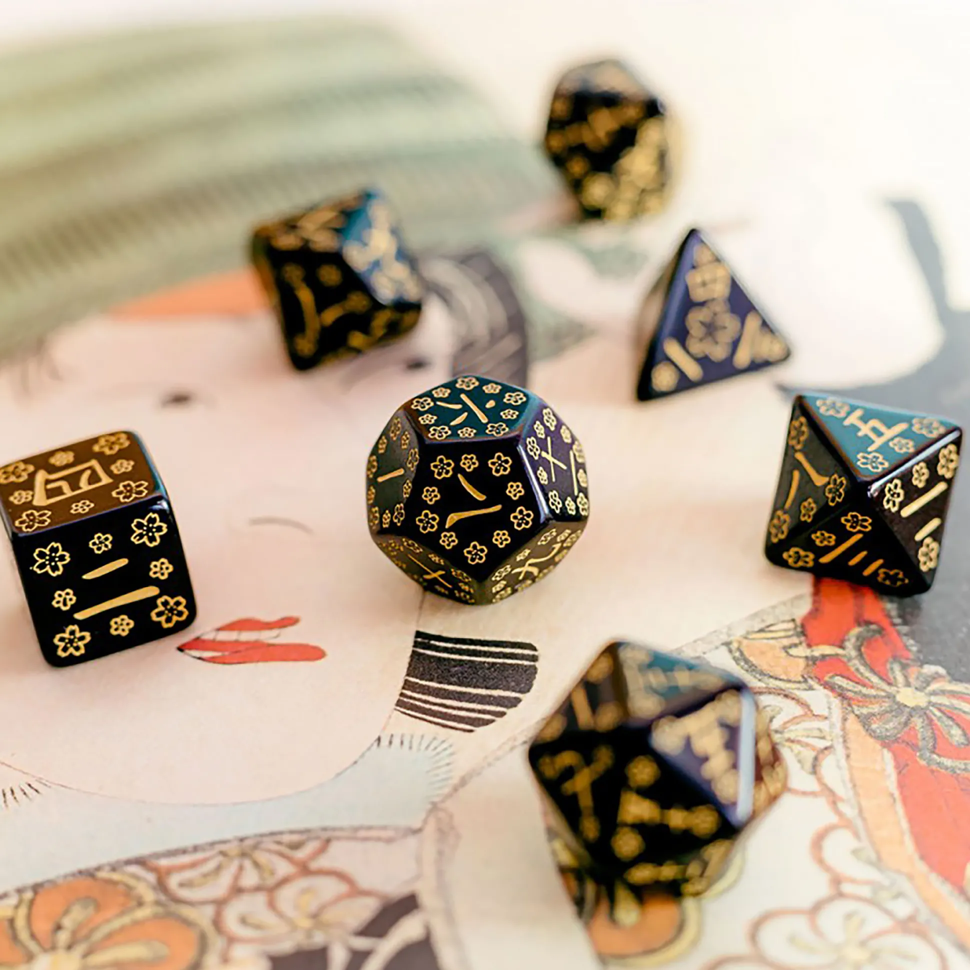 Japanese - Deep Night Firefly Dobbelsteenset 7-delig