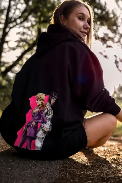 JoJo's Bizarre Adventure - Giorno en Bruno Hoodie Zwart