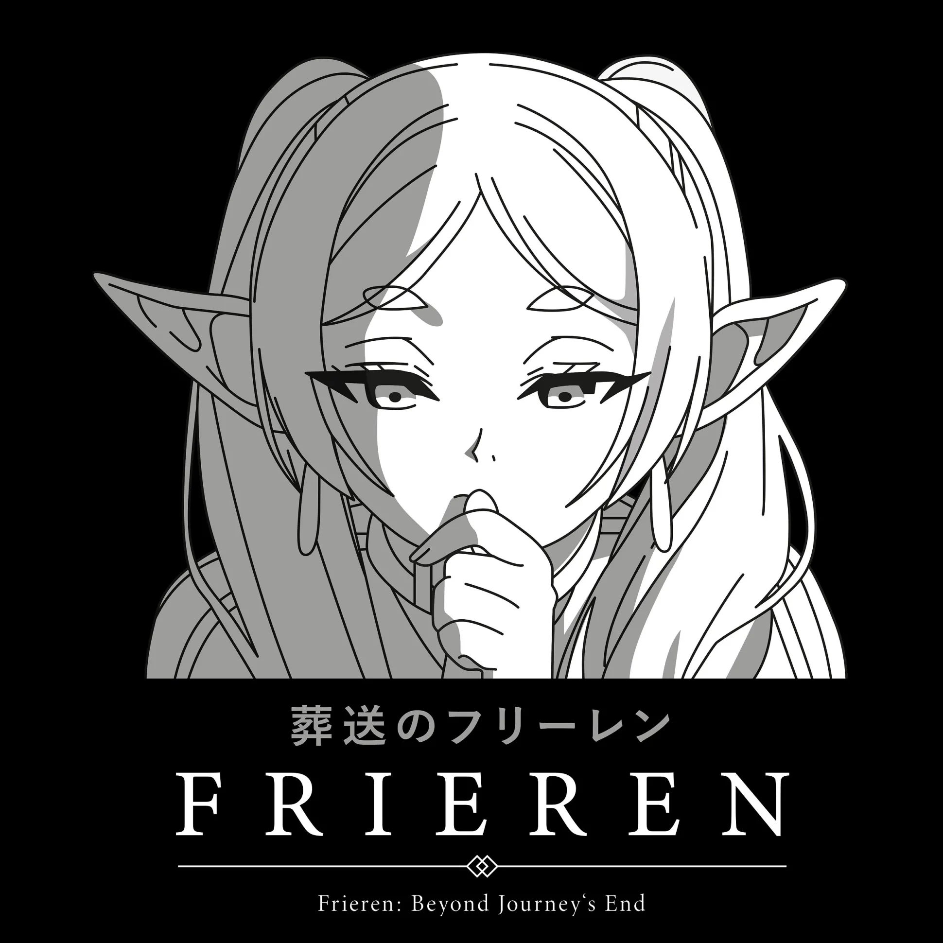 Karakter T-shirt voor Frieren fans zwart