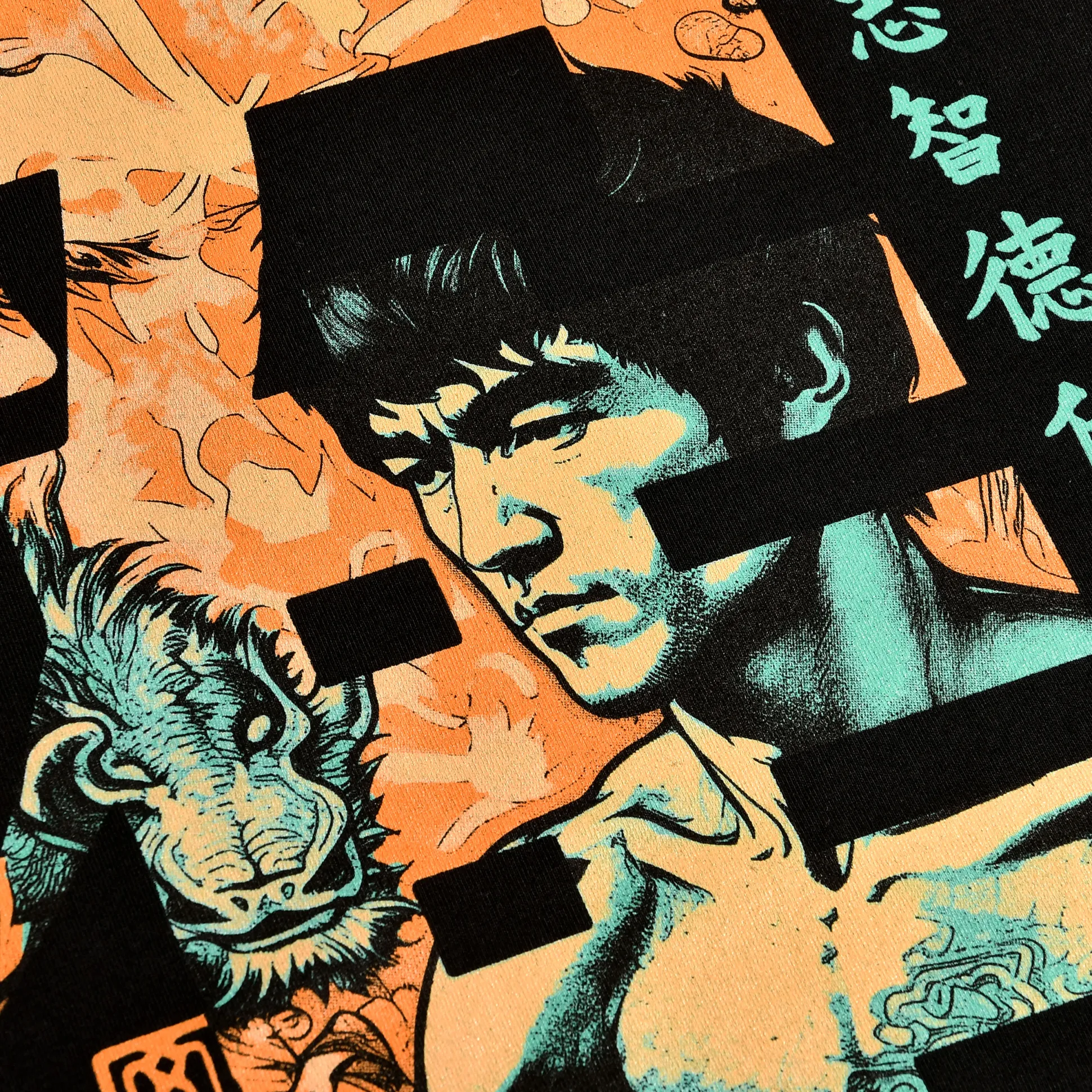 Kung Fu Kalligrafie T-shirt voor Bruce Lee fans zwart