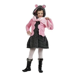 Lady Mouse - kostuum kinderen roze grijs