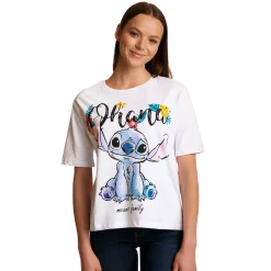 Lilo & Stitch - Ohana Dames T-shirt Wit