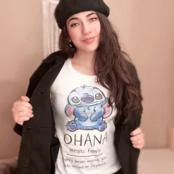 Lilo & Stitch - Ohana Means Family Dames T-Shirt Wit