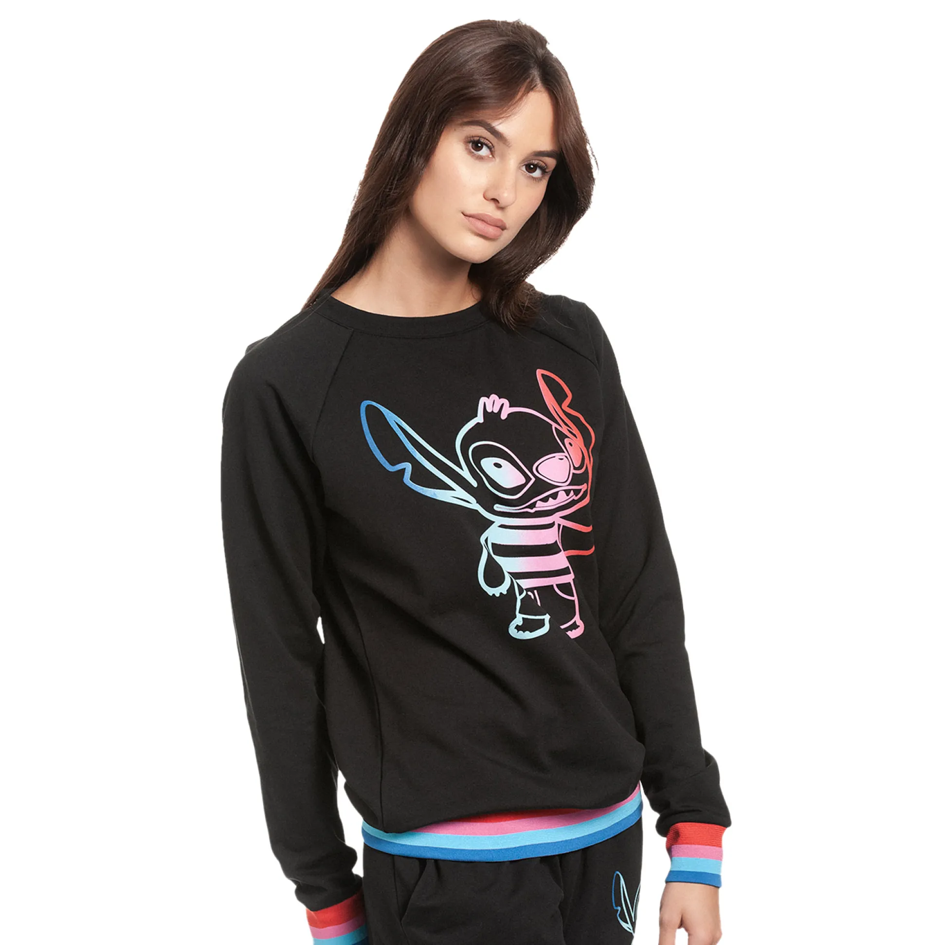 Lilo & Stitch - Rainbow Stitch Sweater Dames zwart