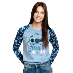Lilo & Stitch - Weird But Cute Raglan Longsleeve Dames blauw