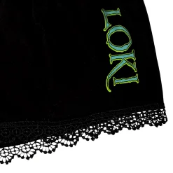 Loki - Logo Pyjama Dames kort met kant zwart