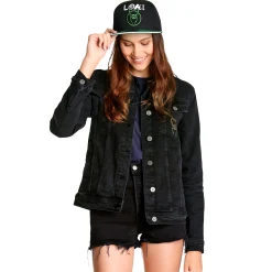 Loki - Logo spijkerjas dames zwart