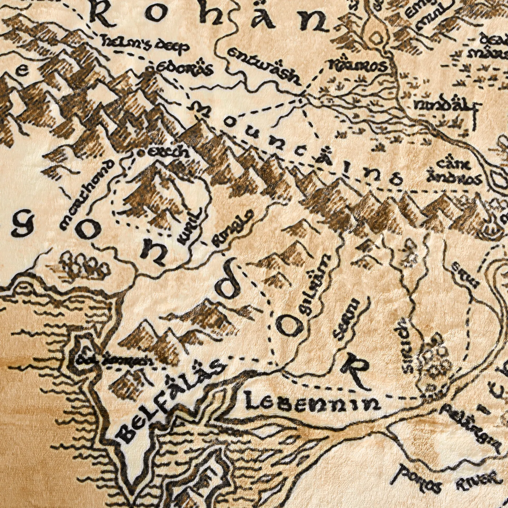 Lord of the Rings - Midden-Aarde Kaart Pluche Deken met Teddybont