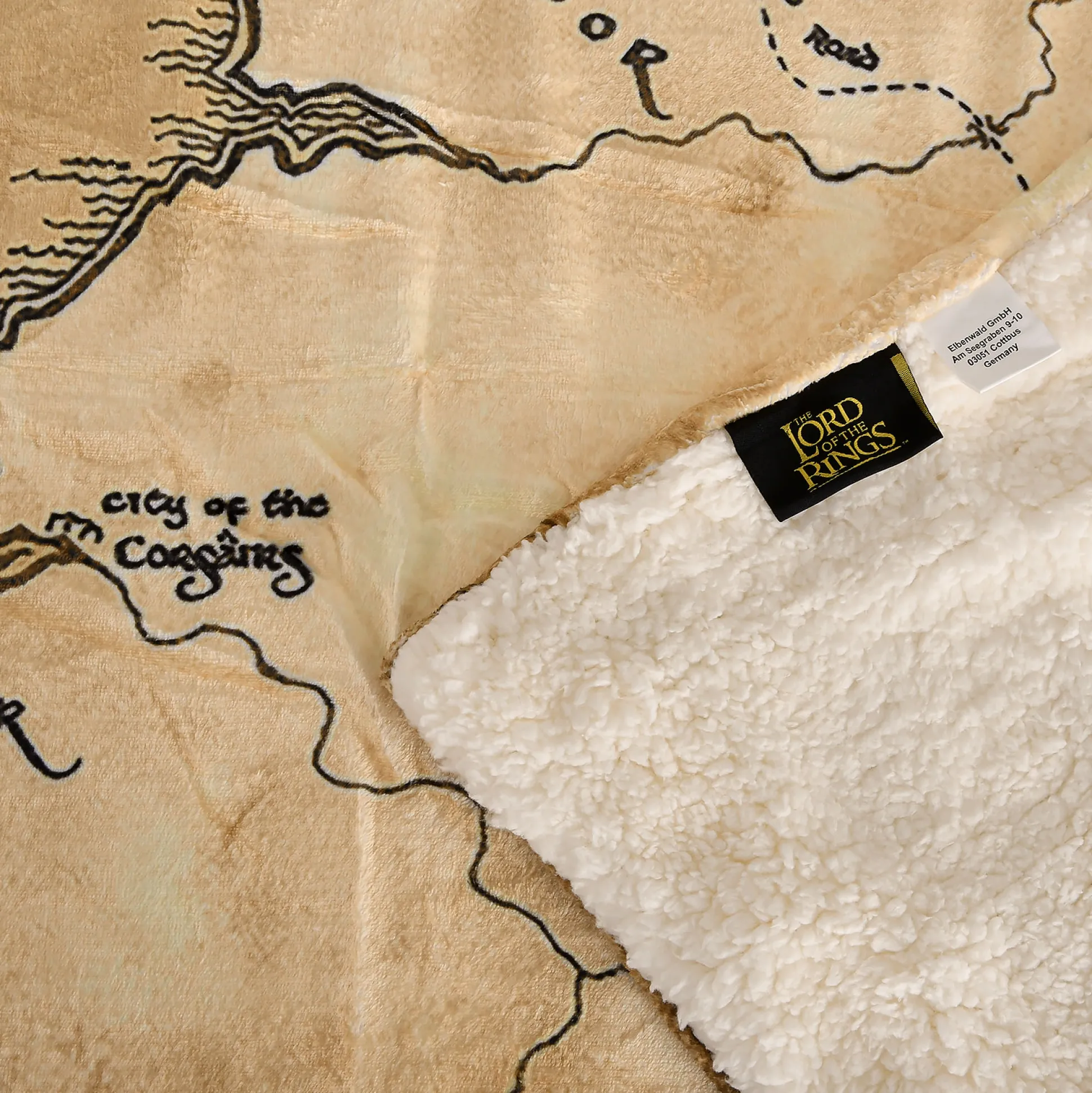 Lord of the Rings - Midden-Aarde Kaart Pluche Deken met Teddybont