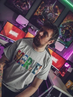 Marvel - Logo Comic Heroes T-Shirt grijs