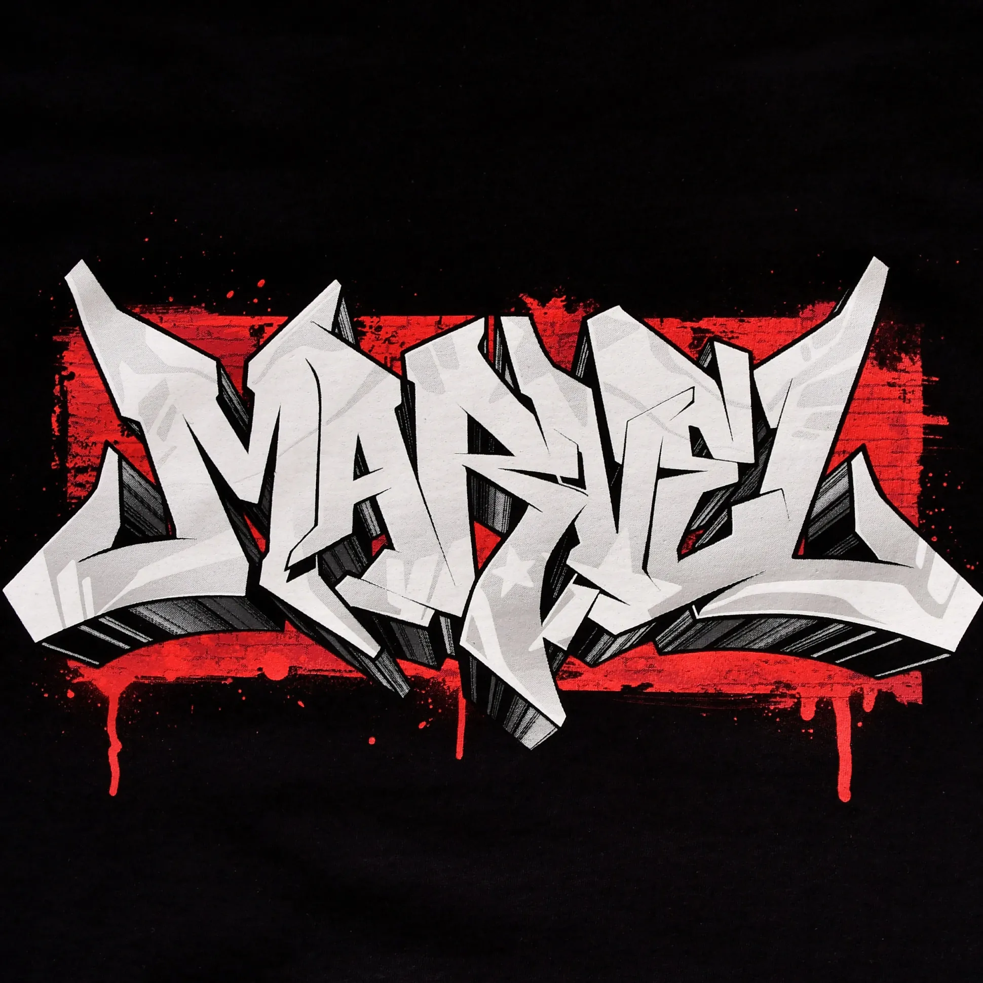 Marvel - Logo Graffiti T-Shirt Zwart