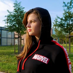 Marvel - Logo Hoodie met mouwprint zwart