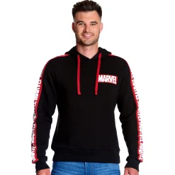 Marvel - Logo Hoodie met mouwprint zwart