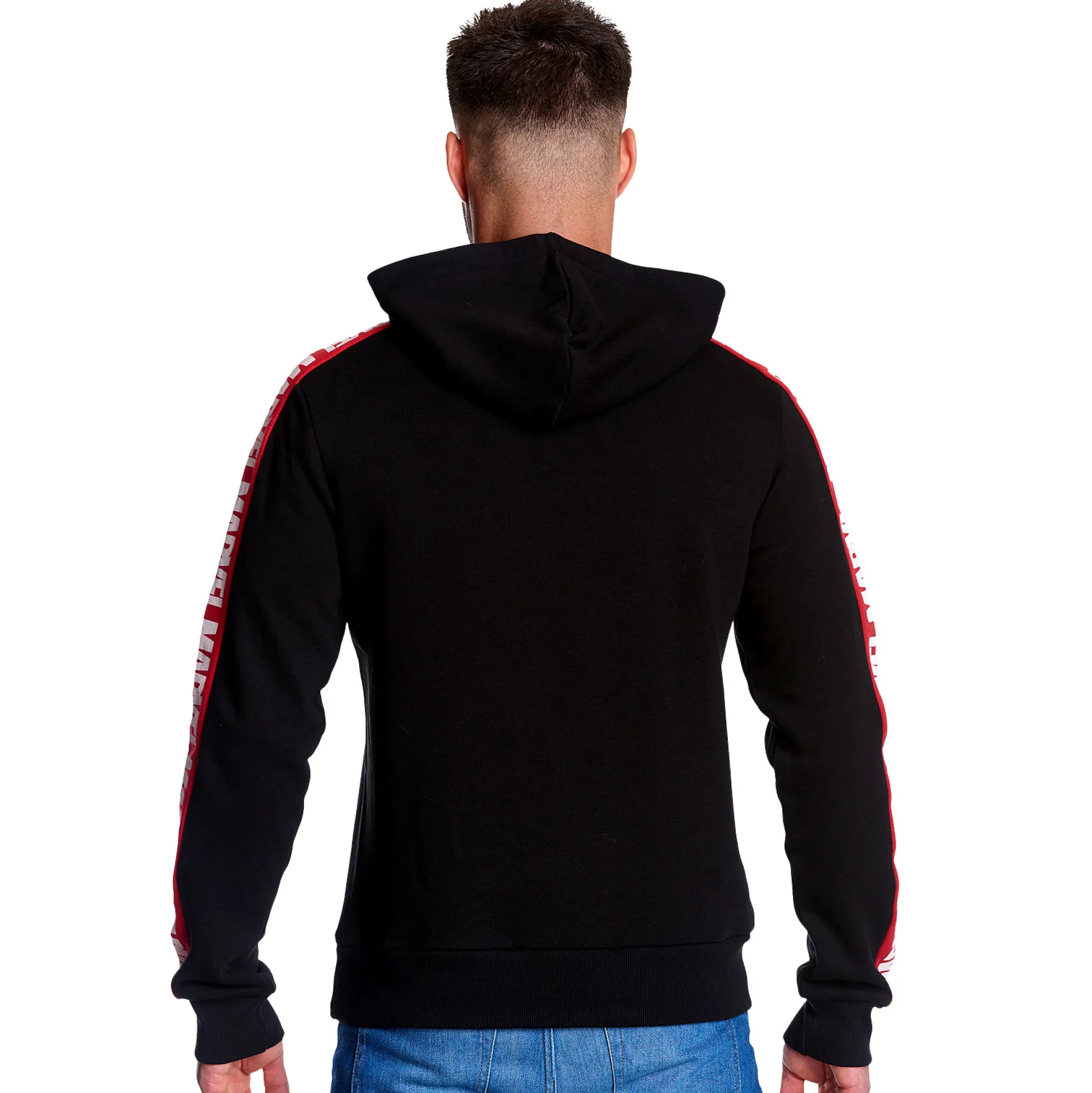 Marvel - Logo Hoodie met mouwprint zwart