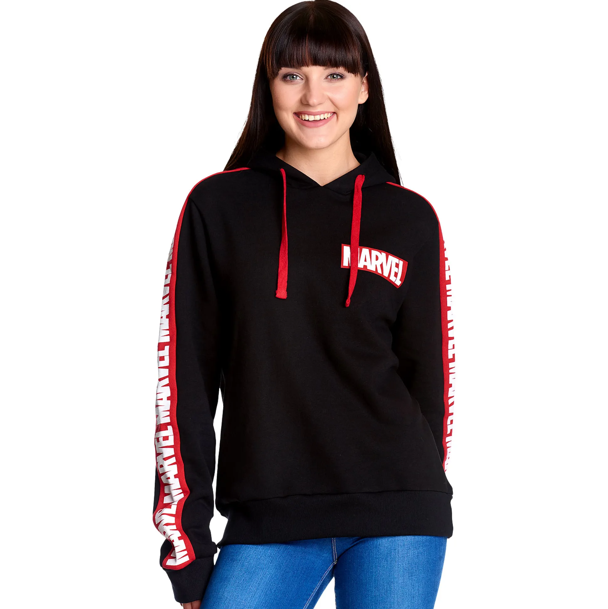 Marvel - Logo Hoodie met mouwprint zwart