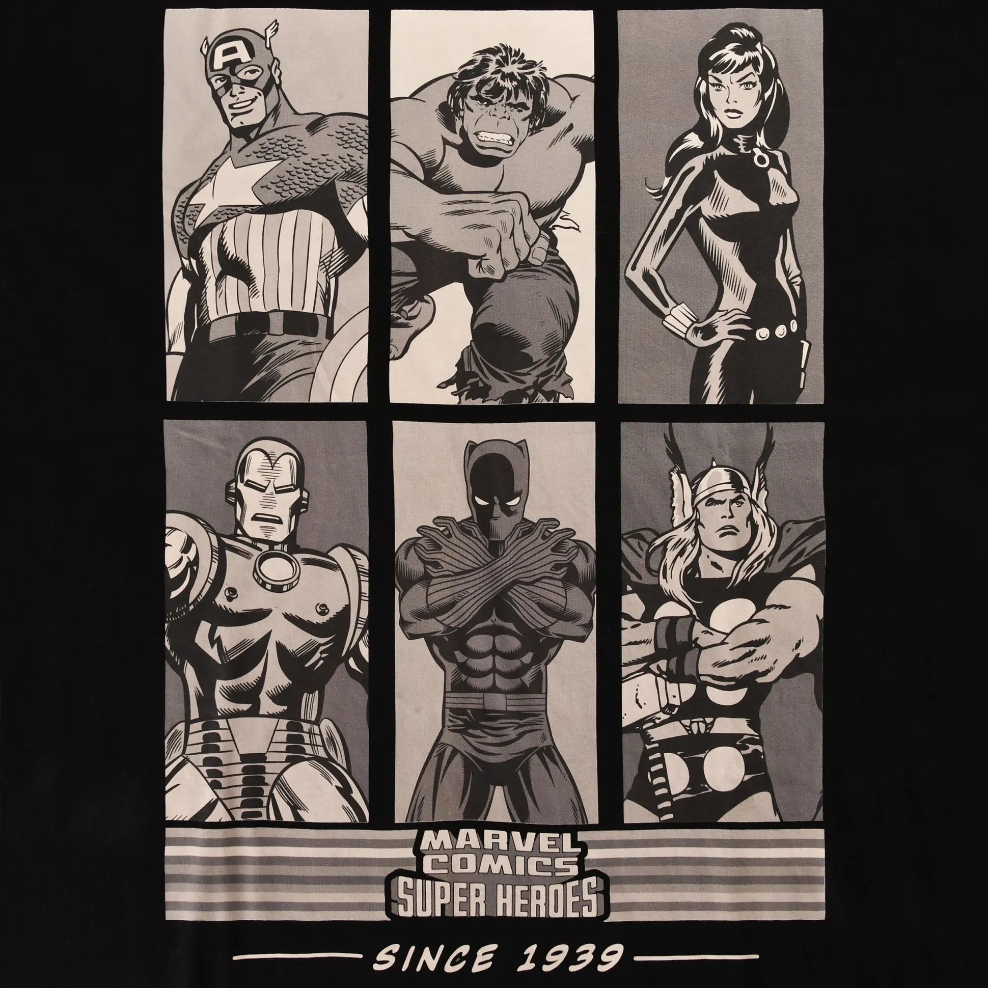 Marvel Comics - Super Heroes Since 1939 Oversize T-Shirt Zwart