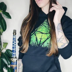 Master Sword in het bos hoodie voor Zelda fans zwart
