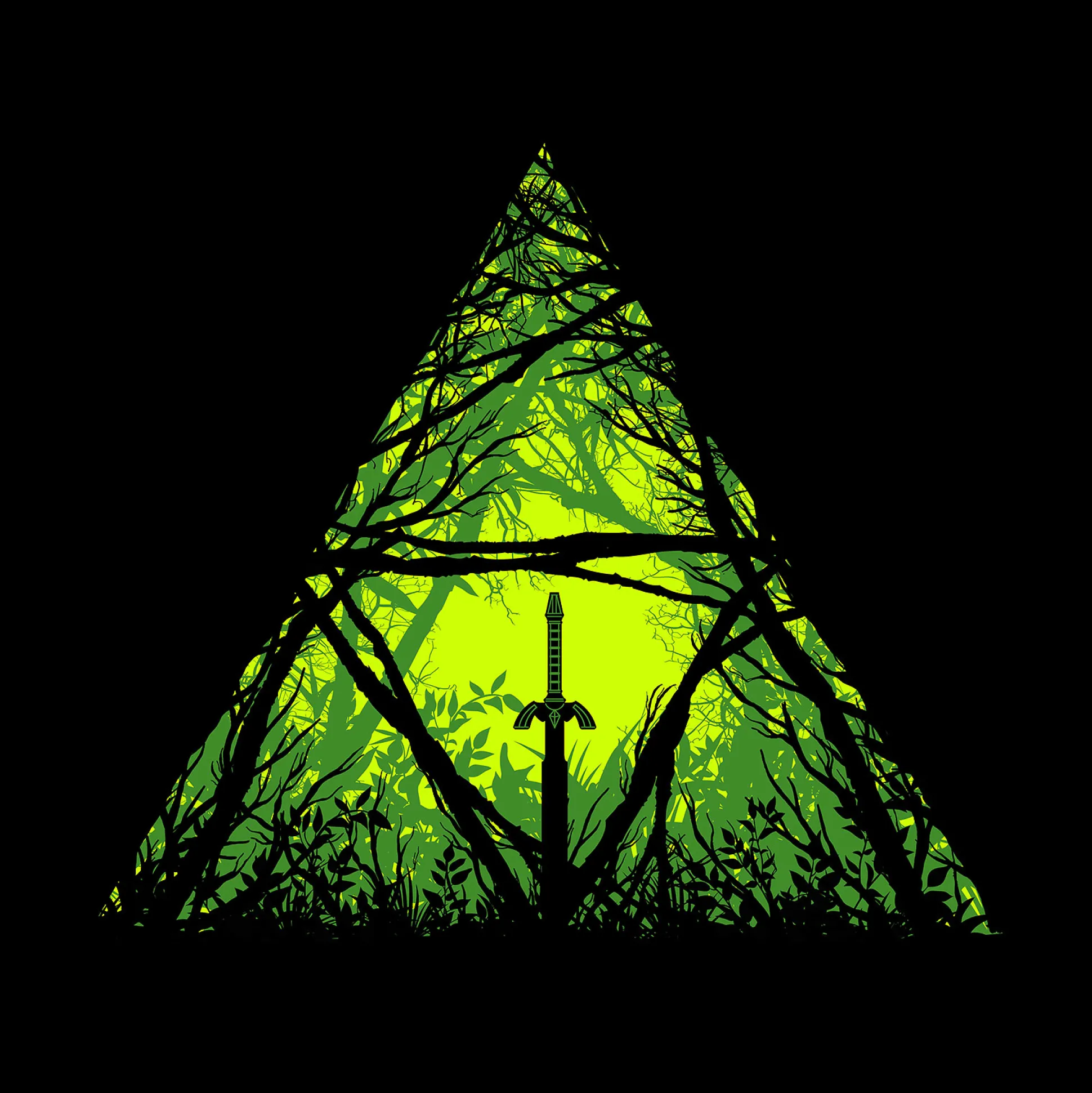 Meesterzwaard in het Bos T-shirt voor Zelda Fans Zwart