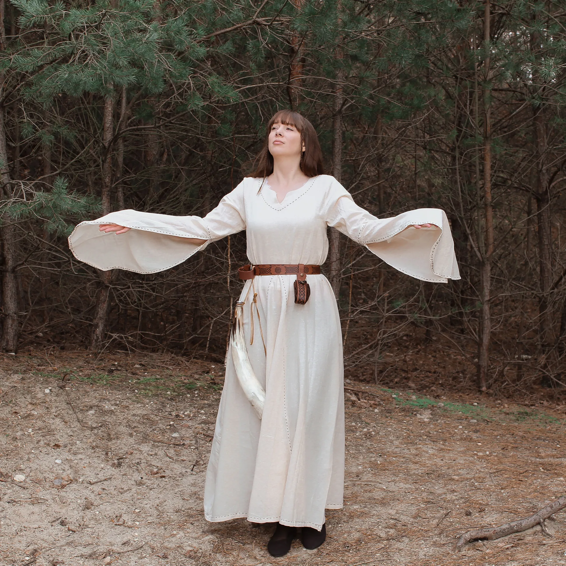 Middeleeuwse Jurk Begina Beige