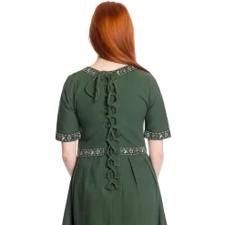 Middeleeuwse jurk Ennlin met korte mouwen groen