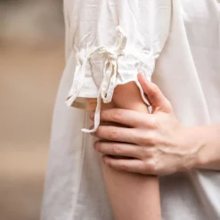 Middeleeuwse Korte Mouw Blouse Vera Beige