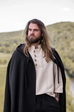 Middeleeuwse mantel Elinor zwart