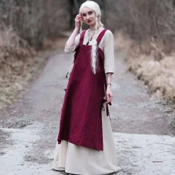 Middeleeuwse overjurk Hildegard rood