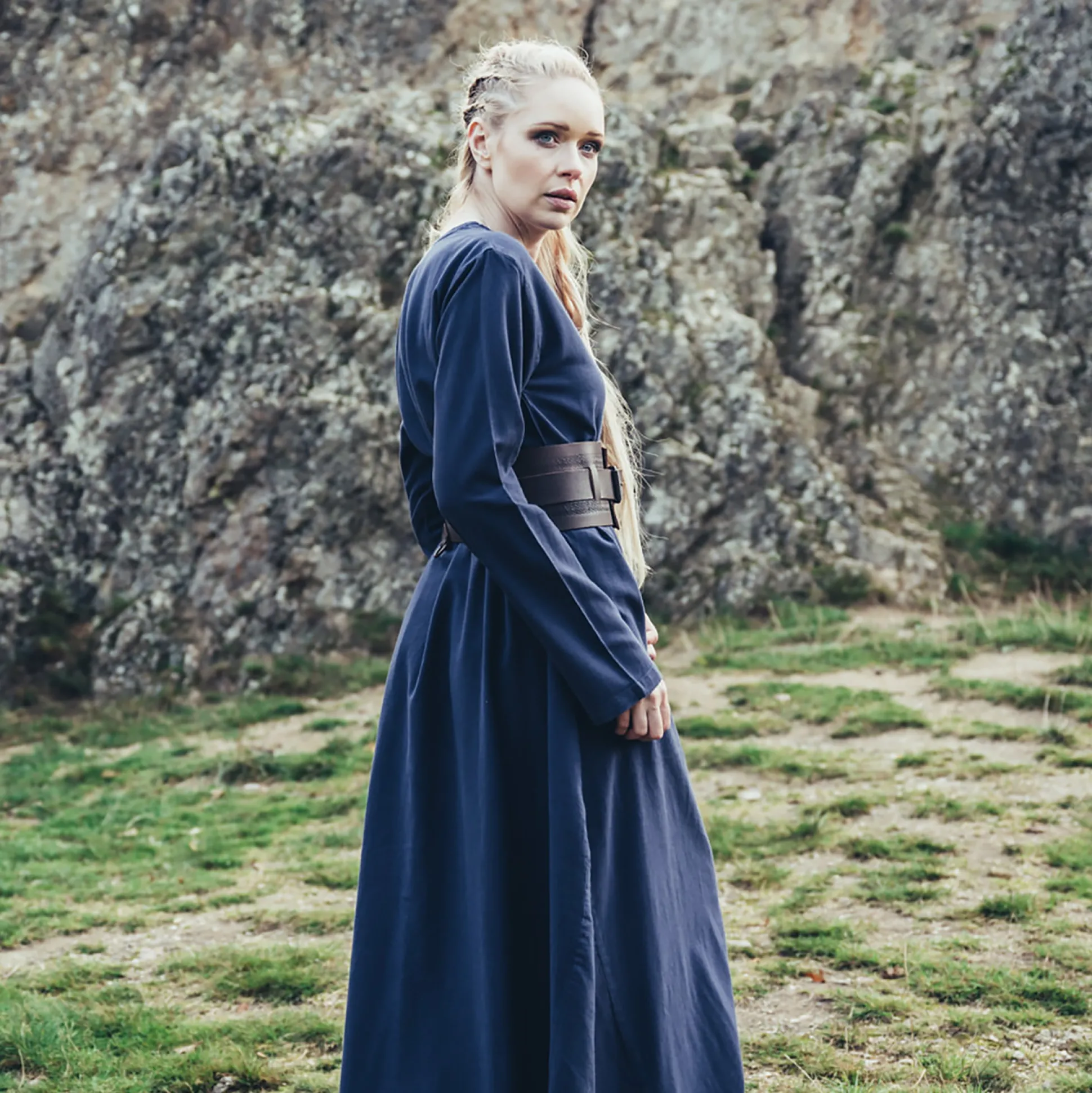 Middeleeuwse Petticoat Valdis blauw