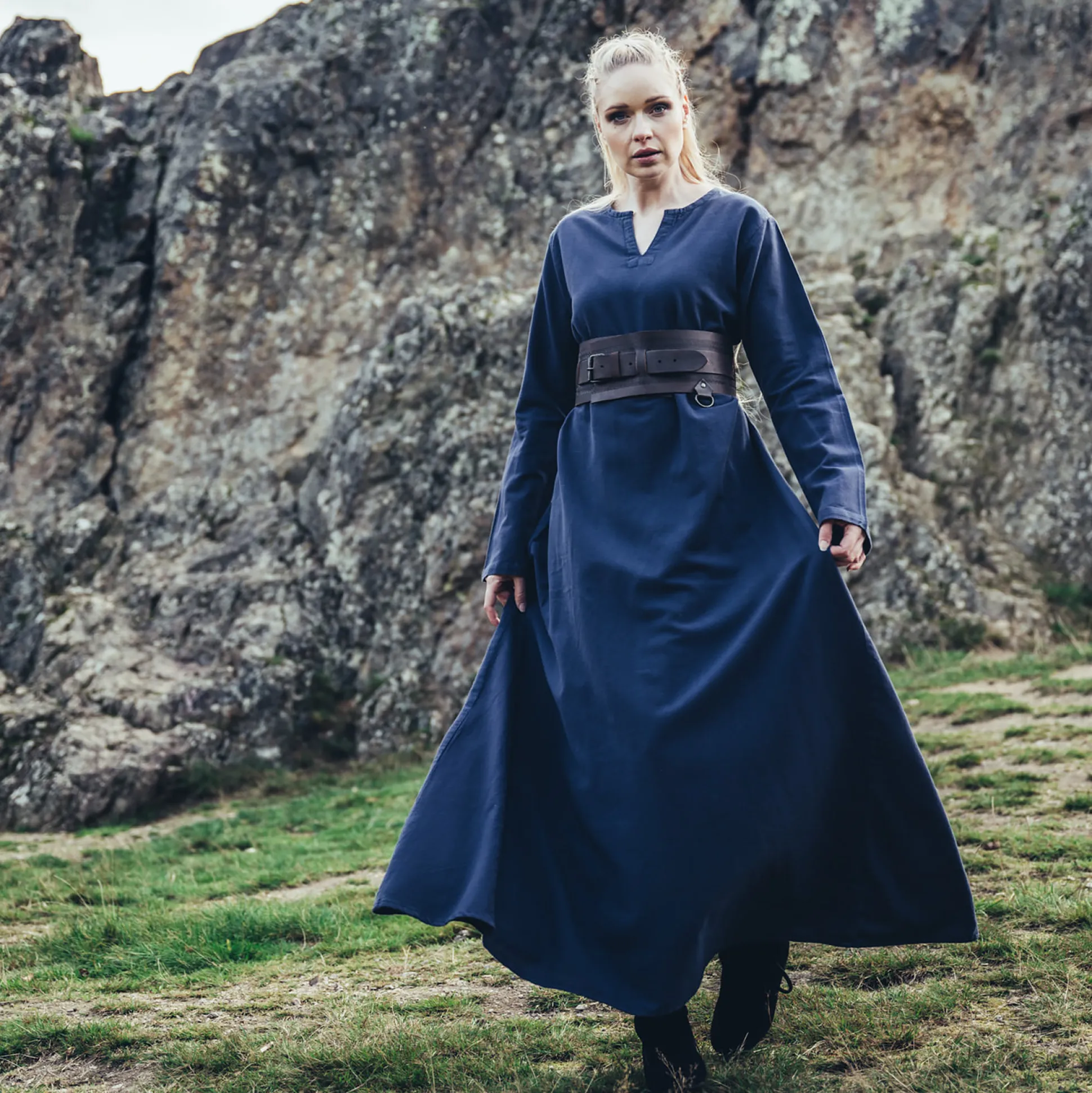 Middeleeuwse Petticoat Valdis blauw