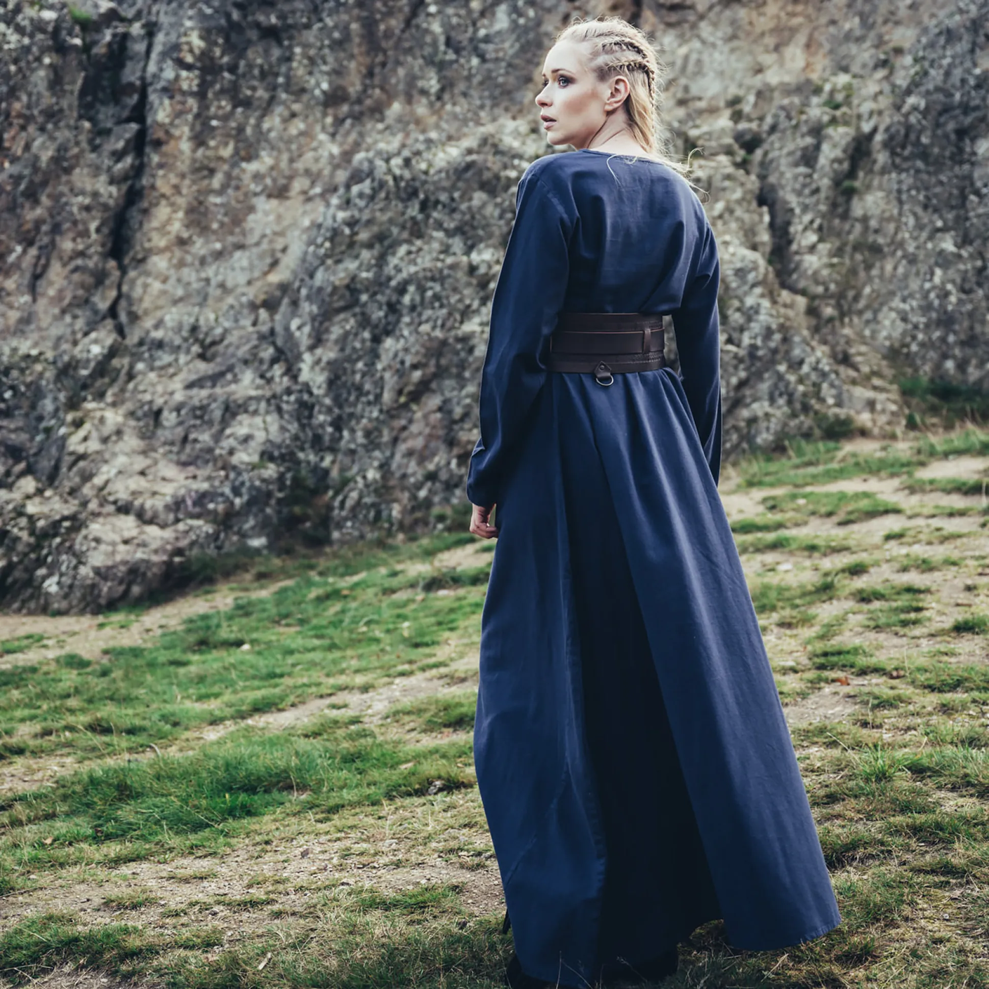 Middeleeuwse Petticoat Valdis blauw