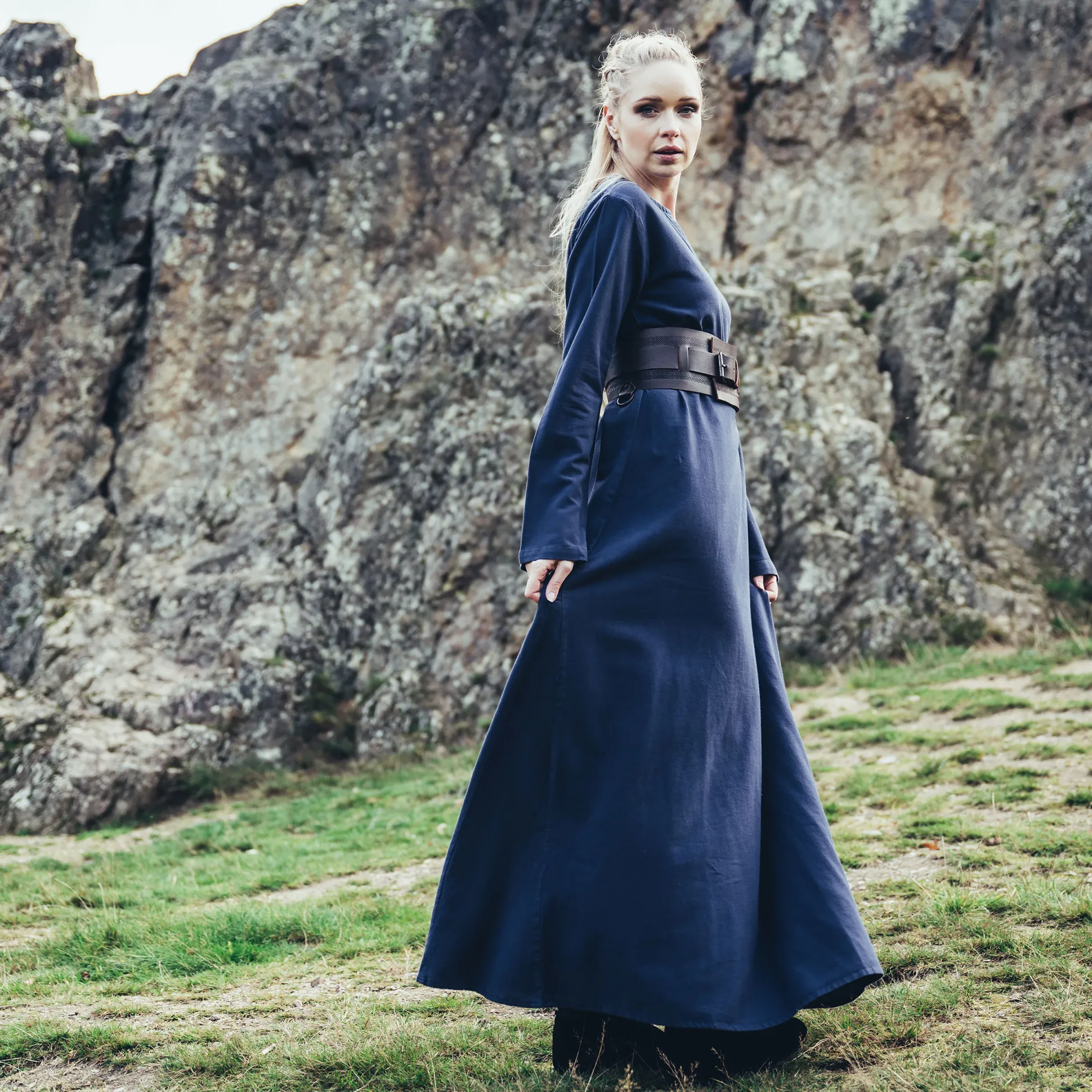 Middeleeuwse Petticoat Valdis blauw