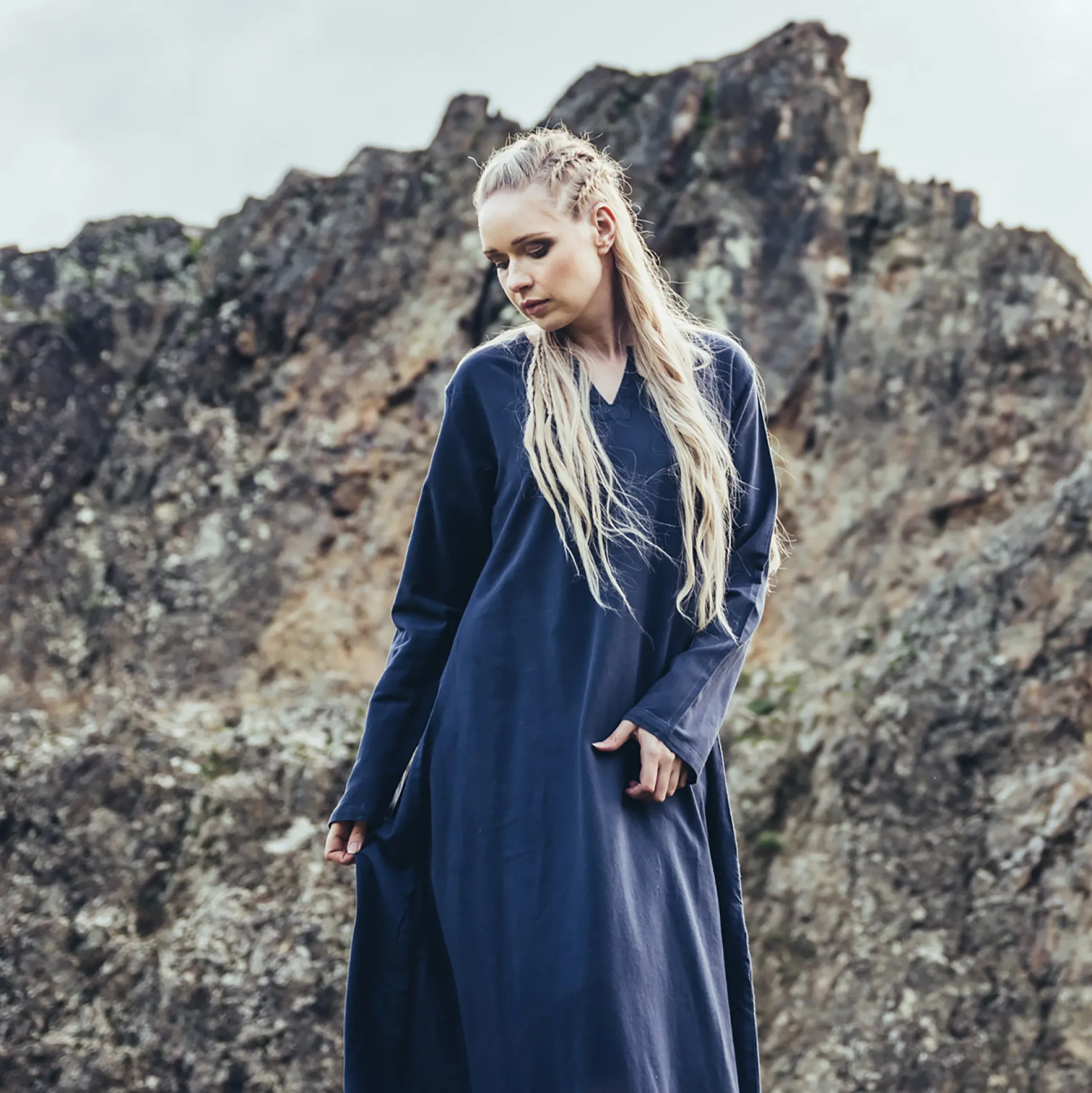 Middeleeuwse Petticoat Valdis blauw