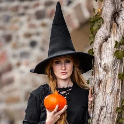 Middeleeuwse Puntige Hoed Agata Zwart