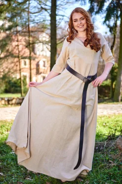 Middeleeuwse ringriem met Thors hamer reliëf zwart