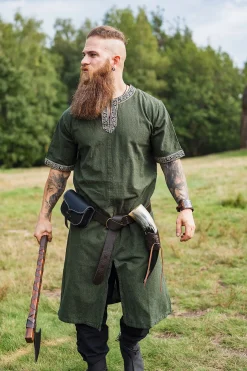 Middeleeuwse tuniek korte mouw Richard groen